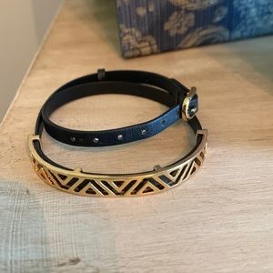 Stella & Dot leather strap bracelet.